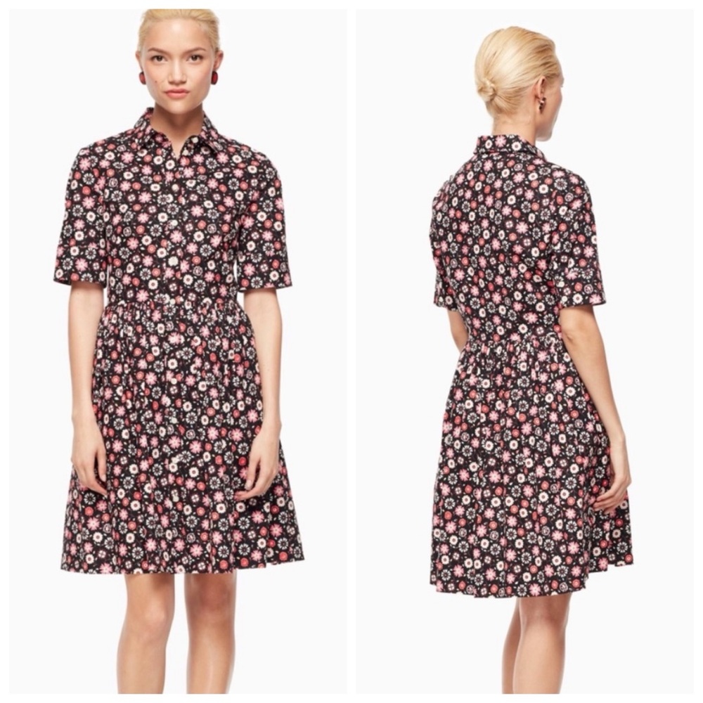 Kate Spade mini casa flora shirt dress Size 14 Cottagecore Fit and flare dress